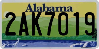 AL license plate 2AK7019