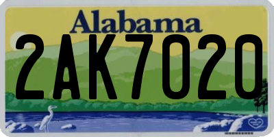AL license plate 2AK7020