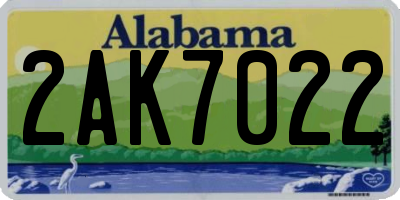 AL license plate 2AK7022