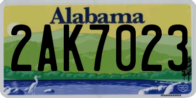 AL license plate 2AK7023