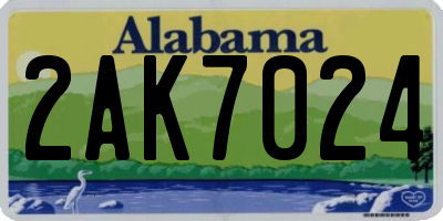 AL license plate 2AK7024