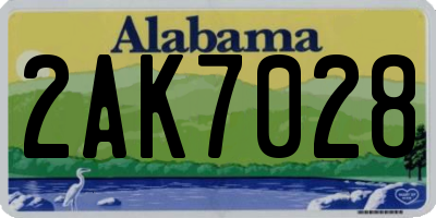 AL license plate 2AK7028