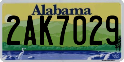 AL license plate 2AK7029