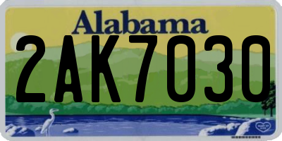 AL license plate 2AK7030