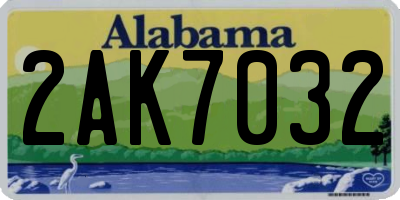 AL license plate 2AK7032