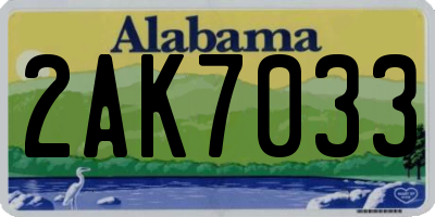 AL license plate 2AK7033
