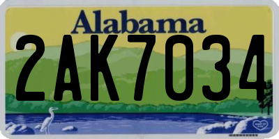 AL license plate 2AK7034