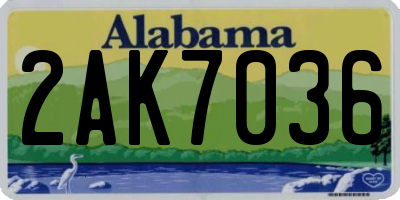 AL license plate 2AK7036
