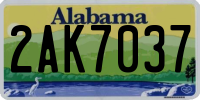 AL license plate 2AK7037