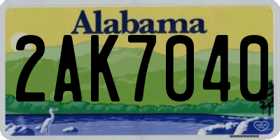 AL license plate 2AK7040