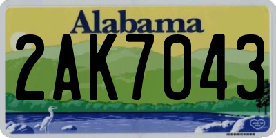 AL license plate 2AK7043