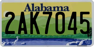 AL license plate 2AK7045