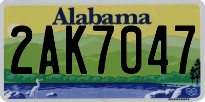 AL license plate 2AK7047