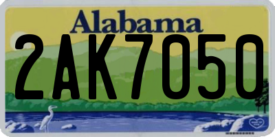 AL license plate 2AK7050