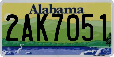 AL license plate 2AK7051