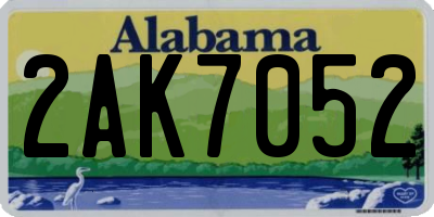 AL license plate 2AK7052