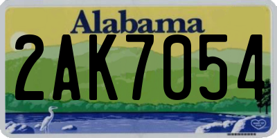 AL license plate 2AK7054