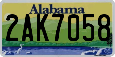 AL license plate 2AK7058