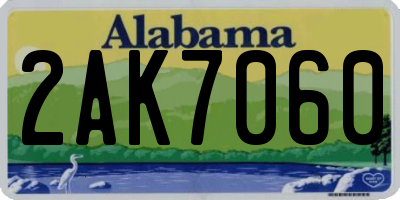 AL license plate 2AK7060