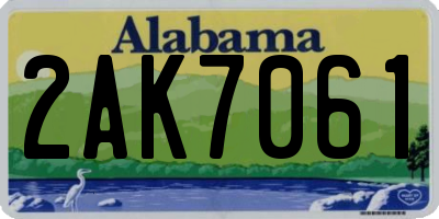 AL license plate 2AK7061