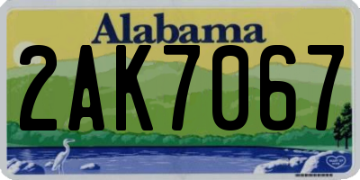 AL license plate 2AK7067