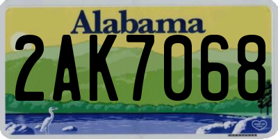 AL license plate 2AK7068