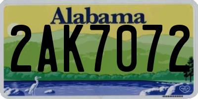 AL license plate 2AK7072