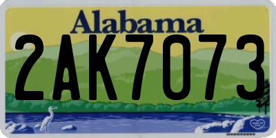 AL license plate 2AK7073