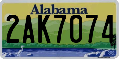 AL license plate 2AK7074