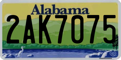 AL license plate 2AK7075
