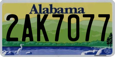 AL license plate 2AK7077