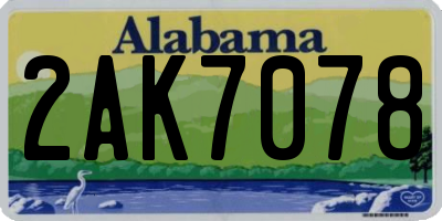 AL license plate 2AK7078