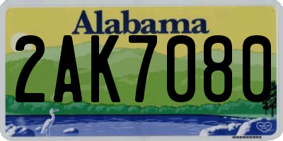 AL license plate 2AK7080