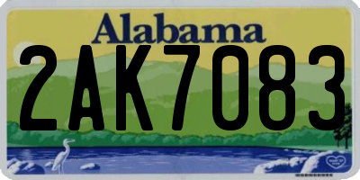 AL license plate 2AK7083