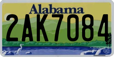 AL license plate 2AK7084