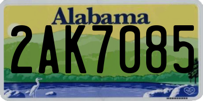 AL license plate 2AK7085