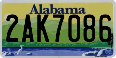 AL license plate 2AK7086