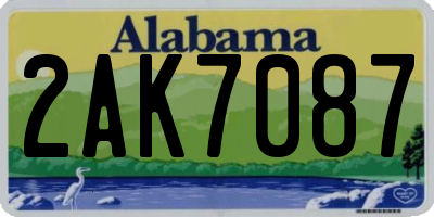AL license plate 2AK7087