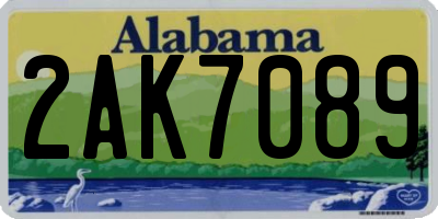 AL license plate 2AK7089