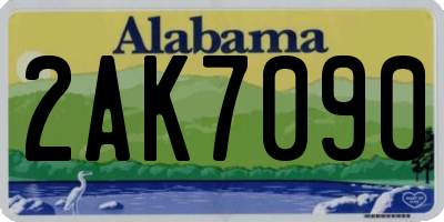 AL license plate 2AK7090
