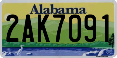 AL license plate 2AK7091