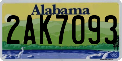 AL license plate 2AK7093