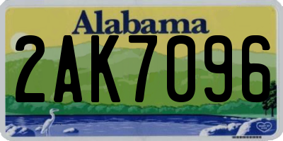AL license plate 2AK7096