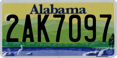 AL license plate 2AK7097