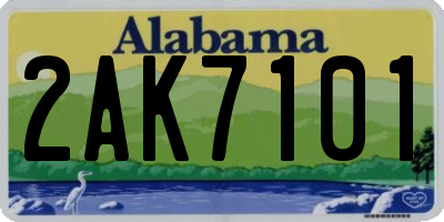 AL license plate 2AK7101
