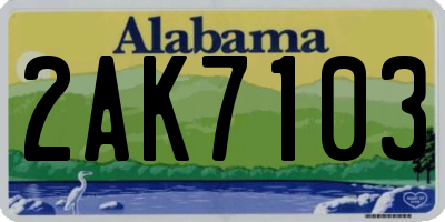 AL license plate 2AK7103