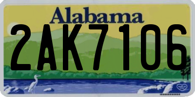 AL license plate 2AK7106