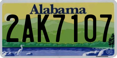 AL license plate 2AK7107
