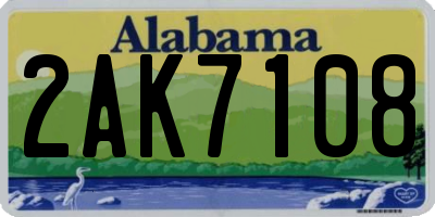 AL license plate 2AK7108