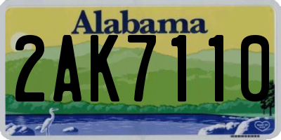 AL license plate 2AK7110